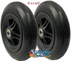 Set of 5″ or 6″ Wheelchair Caster Wheels With 1.60″ Hub and 5/16″ Bearings