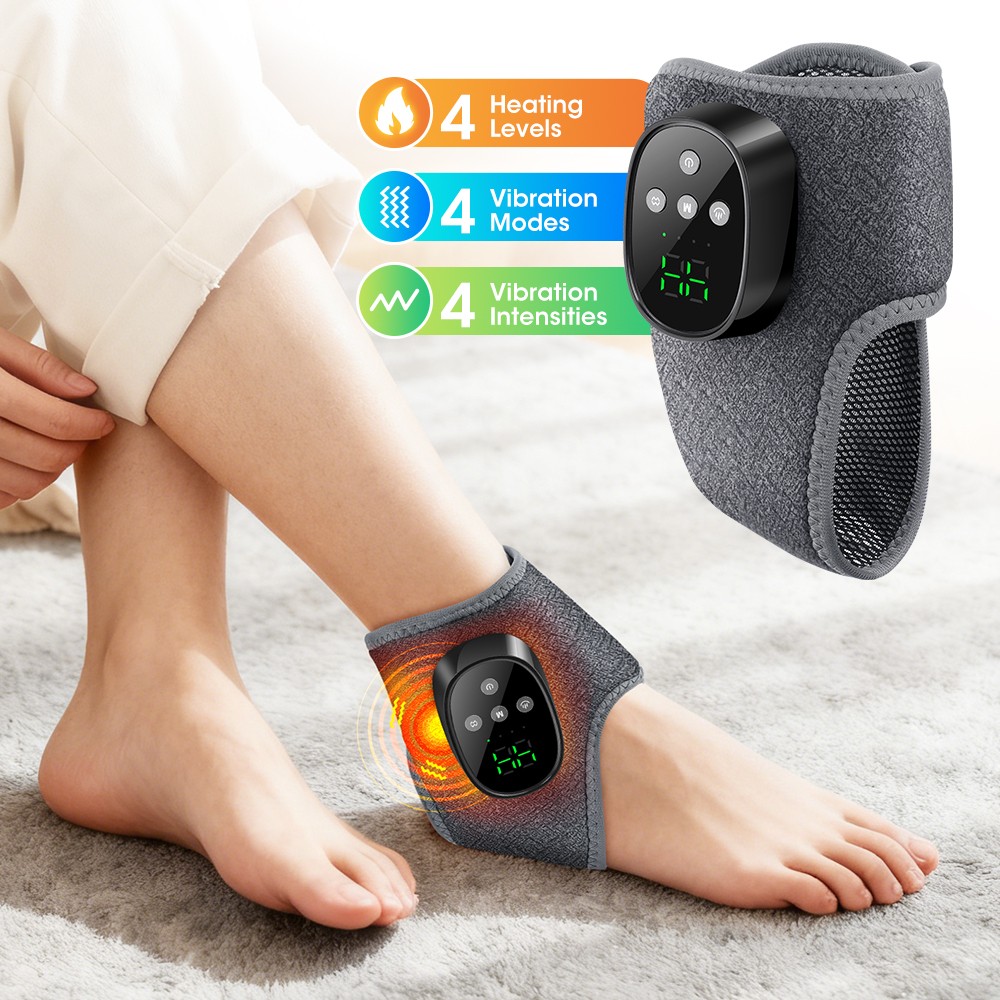 Electric 4 Modes Heated & 4 Vibration Foot Ankle Massager Pain Relief 1800mAh