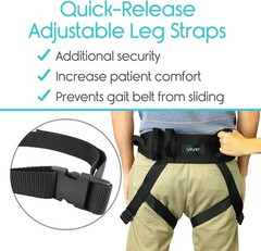 Transfer Belt with Leg Loops – Medical Nursing Safety Gait Assist Device – Ba…