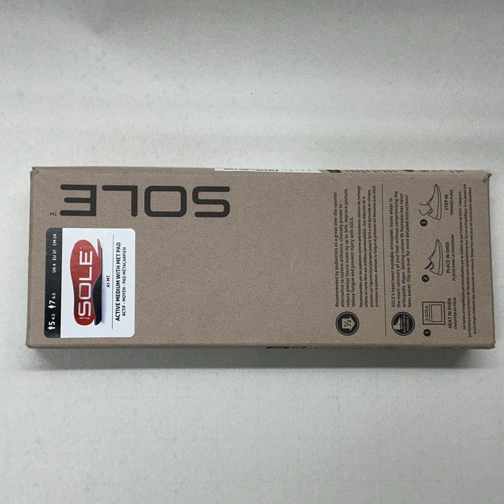 SOLE Active Orthotic Insoles Metatarsal Pad Comfort Full Length EVA Red A1-MT