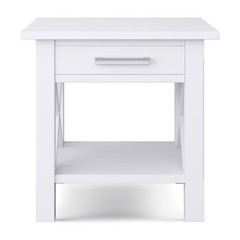 Simplihome Kitchener End – 21 Inch Wide Solid Wood Square Accent Drawer And