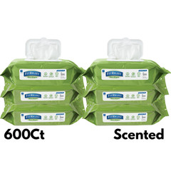 FitRight Aloe Personal Cleansing Incontinence Wipes 8 x 10 inch, White 600Ct