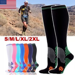 3Pair Athletic Knee High Compression Soccer Football Sport Socks for Youth Adult