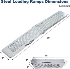 67″ Folding Motorcycle Ramp, 480 lbs Heavy Duty Loading Ramp for Pickup Truck…