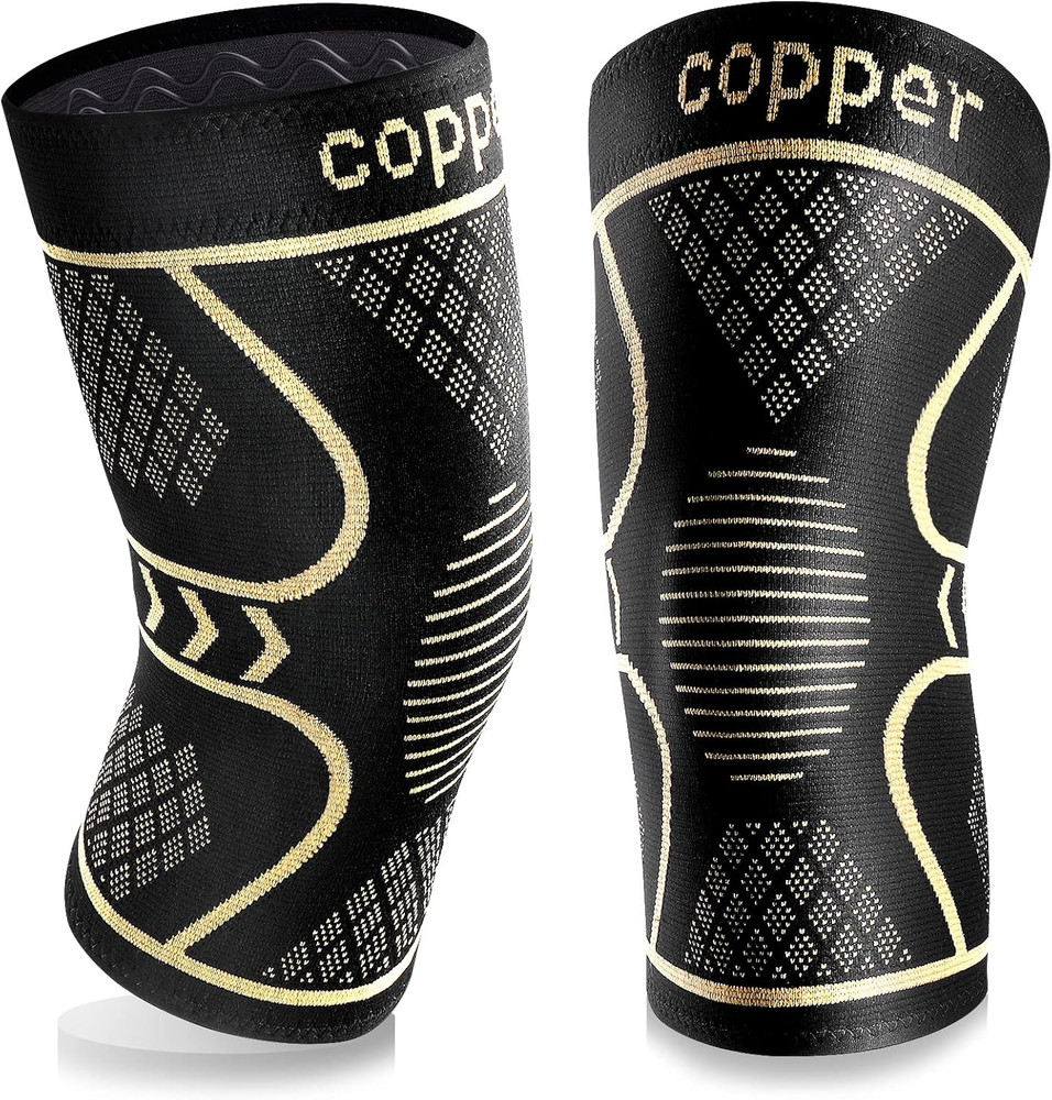 Copper Knee Braces for Women and Men 2 Pack, Knee Compression Sleeve for Knee Pa