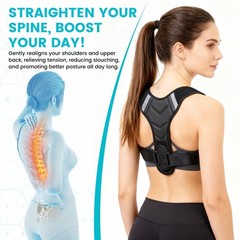 Origintek Posture Corrector for Men & Women, Adjustable Back Large, Black