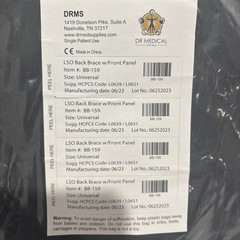 Dr Med LSO Back Brace Lumbar Support Universal S-XXL Adjustable