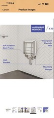 Stardrix 18″ x 16″ White Folding Shower Seat Bench Wall Mount Foldable Bathroom