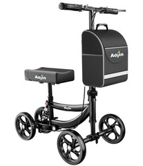 Aojin Knee Scooter Walker 300lb Capacity All Terrain Foldable w/ Bag