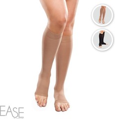 Therafirm Ease Open-Toe Knee High 15-20mmHg (Black, Large Short)