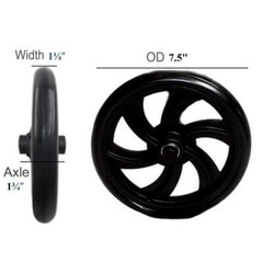 Universal Walker Rollator Replacement Wheels 8 Inch Solid Flat Free Pair New