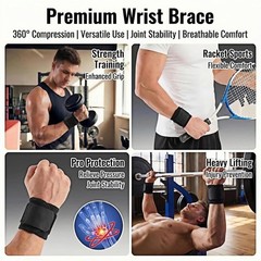 2PCS Adjustable Wrist Support Brace, Compression Wrist Wraps, Wrist Guard