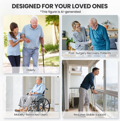 Naipo Folding Walker for Seniors 3-in-1 5″ Wheels Adjustable 300 lbs