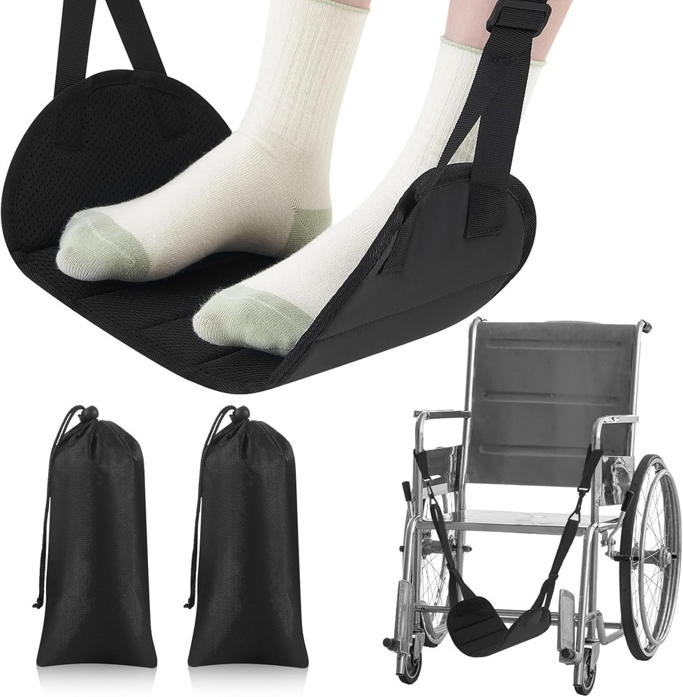 2PCS Wheelchair Leg Rest Foot Sling Adjustable Footrest Hammock Replacement