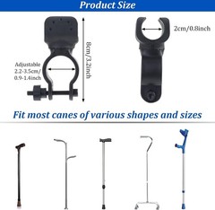 2 Pcs Universal Cane Holder for Walker Strong Crutches Stick Bracket Accessories