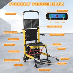 Electric Stair Climbing Chair Foldable Emergency Stair Lift Wheelchair 200W