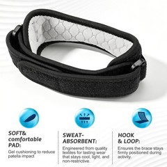 IPOW 2 Pack Knee Pain Relief & Patella Stabilizer Strap Large, Black