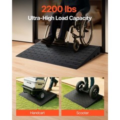 VEVOR Rubber Threshold Curb Ramp 4″ Rise with 3 Channels for Wheelchair Scooter