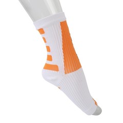 White and Orange Sports Heel Socks Ankle Protection Foot Sleeve Support WT