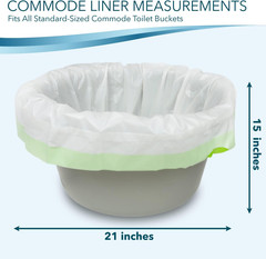 Bedside Commode Liners for Portable Toilet Chair Bucket and Bedpan | Value Pack