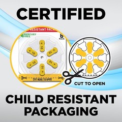 Size 10 Hearing Aid Batteries, 60 Count Long-Lasting Battery Pack, Yellow Lon…