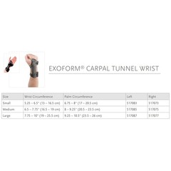 Ossur Hook and Eye Closure / Hook and Loop Strap Closure Wrist Splint for Left