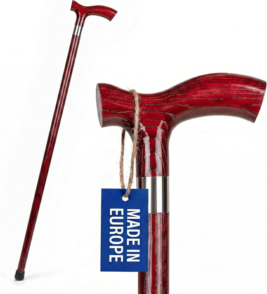 Dr. Watson – Handcrafted Wooden Walking Stick, Walking Cane with Fritz Handle