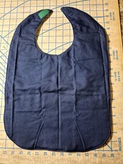 NEW Adult Bib/Clothing Protector double thick seafoam Quilted Reversible 19 x13