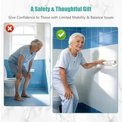 Suction Grab Bars for Shower 2Packs – 17.7″ No Drill Safety Shower Handle for