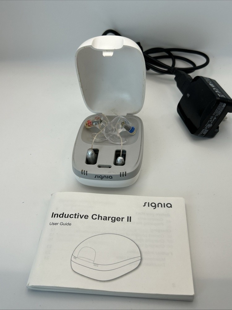 Signia Pure Charge&Go 7X RIC Hearing Aid Pair w/ Inductive Charger II Tested