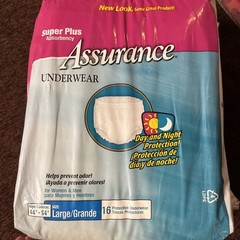 Assurance Women’s/Men’s Underwear Adult Diapers Super Plus Size Large 16 Count
