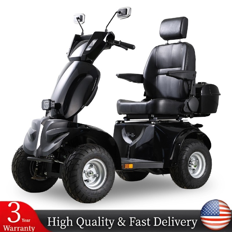 1000W Four-Wheel Mobility Scooter Heavy Duty All-Terrain Electric Scooter 600lbs