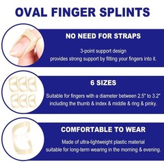 10 Pcs Ferulas y Mangas Ovaladas para Dedos Soporte Artritis Trigger Pulgar Mano