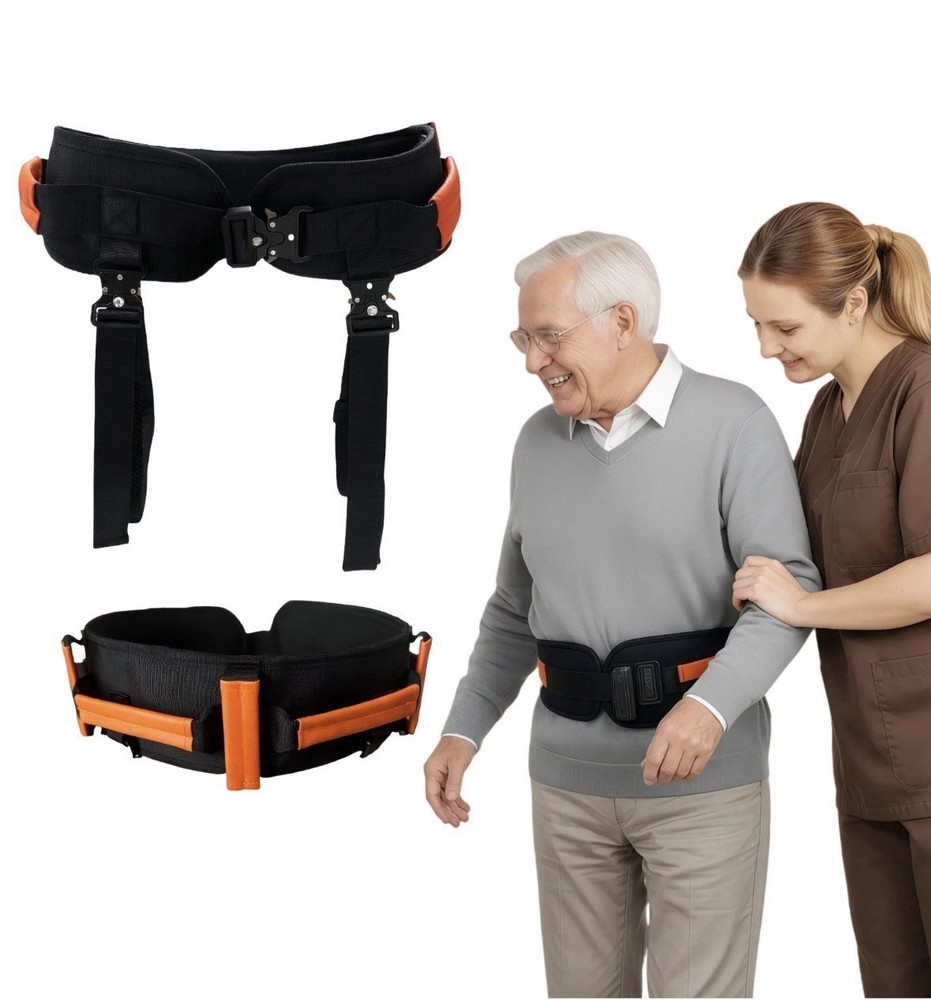 NurtureCare Elderly Gait Belt Upgraded with Metal Buckle & Detachable Leg Straps