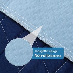 4 PCS Dark Blue Washable Bed Pads 34×36 Inch Incontinence Mattress Protector