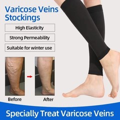 2x Calf Sleeves Leg Support Compression Socks Running Shin Splint Varicose Veins