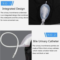 Male Wearable Incontinence Pants Silicone Urine Funnel Collector Urinal Leg Bag