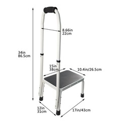 Step Stool with Handle for Ederly Sturdy and Lightweight Anti-Skid Platform Easy