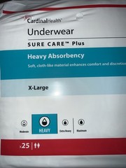 Cardinal Health Sure Care Plus Adult Underwear – XL. 2 packs of 25