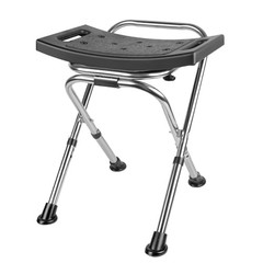 Height Adjustable Folding Shower Chair Seat, Stainless Steel Small Shower