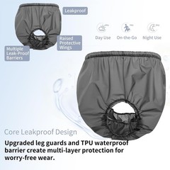 2 Pack Adult TPU Waterproof Incontinence Pants Reusable Diaper Cover Black M