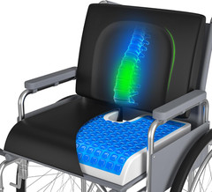 Wheelchair Cushions, 18“X16“X 3“ Gel Wheelchair Seat Cushion with Lumbar Pill