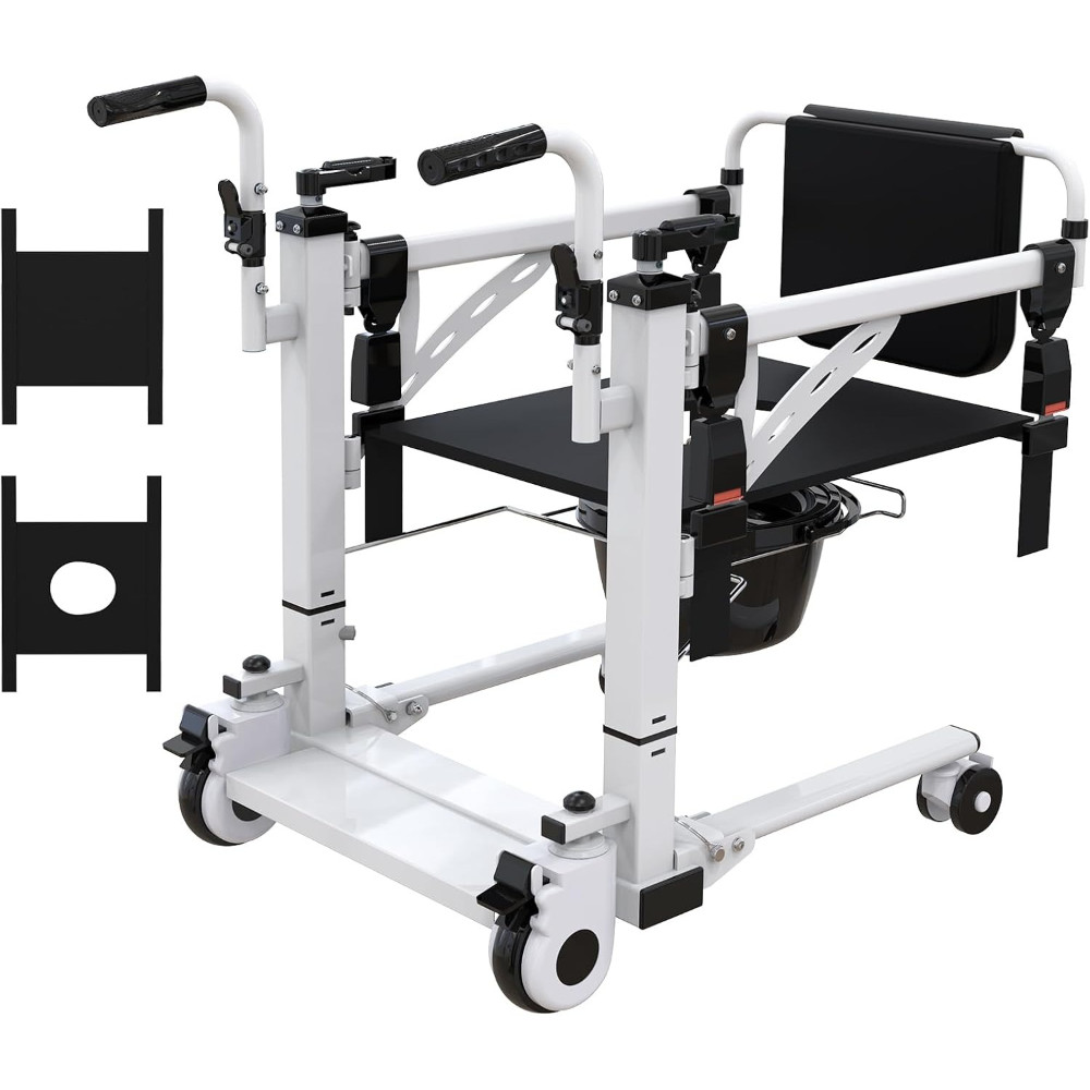 Patient Transfer Chair Hydraulic Hoyer Lift W/ Adjustable Height 330lbs Capacity