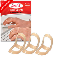 3-Point Products Oval-8 Finger Splints, Sizes 6, 7, 3 Piece Assortment, Beige