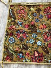 Vintage 1970’s Wheelchair Stroller Side Pouch Bag Floral Corduroy Storage