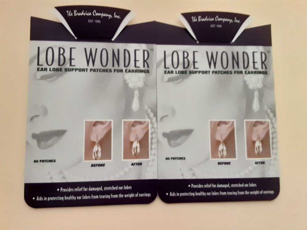 TWO (2) BOXES: LOBE WONDER (120 Ear Lobe Support Patches) ** 1 DAY SHIPPING **