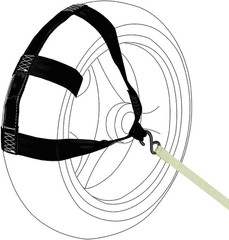 Universal Motorcycle Rear Wheel Tie down Strap in Black