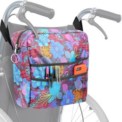Water-Resistant Wheelchair Bag – XL Pockets & Adjustable Straps in Floral