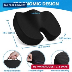 TushGuard Seat Cushion for Office Chair Memory Foam Non-Slip Cushion Back, Relie