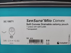 SenSura Mio Convex. Soft Convex Drainable Ostomy pouch 3/8- 2 in, 10-50mm one…